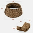 thumbnail image 3 of Best Choice Products 24in Basket Woven Hyacinth Christmas Tree Collar, Skirt Accessory w/ Cord Cut-Out - Chestnut, 3 of 10
