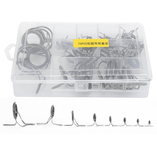 Kit de reparación de puntas de caña NikouMX 75 piezas Juego de guía de ojo de caña de pescar