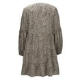 thumbnail image 5 of Holloyiver Women’s Dresses Summer 2023 Casual Loose Buttons Leopard Print Lantern Sleeve Printing Long Sleeve V-Neck Dress S-XL, 5 of 8