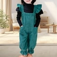 thumbnail image 3 of XinLfly Toddler Little Girl Clothes Outfit Casual Solid Color with Pocket Corduroy Overalls Long Sleeve Pullover Tops Set,Green,12M, 3 of 6