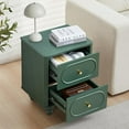 thumbnail image 4 of Wirrytor 2 Drawer Fluted Nightstand, Mid Century Modern Farmhouse Bedside Table, Small End Table Bedside Table for Bedroom, Green, 4 of 6