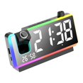 thumbnail image 3 of Reloj despertador con proyección, dos alarmas, temperatura, humedad, brillo de pantalla, USB ajustable, reloj digital para oficina, niños y adultos Negro, 3 of 8