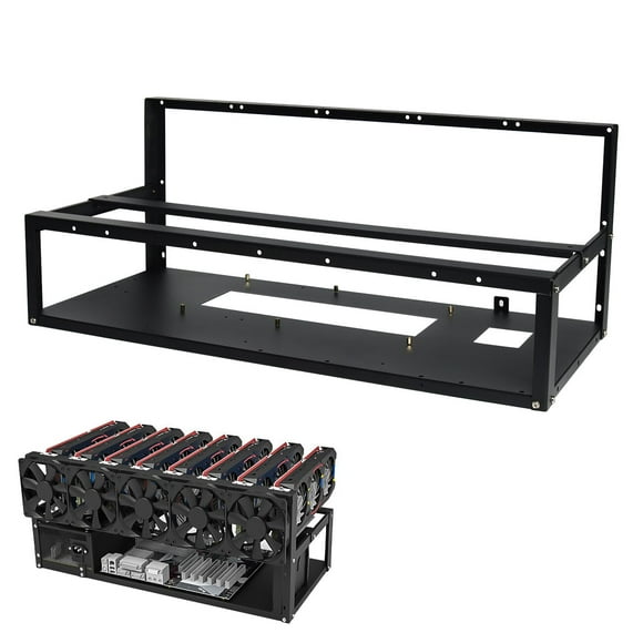 Mining Rig Frame - 6/8 GPU Steel Open Mining Bitcoin Computer Case Rack for Crypto Coin Currency Bitcoin Mining Accessories Tools - Frame Only, Fans & GPU is Not Included