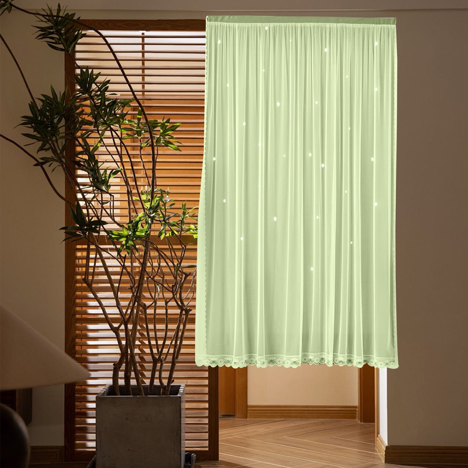 Blackout Curtains with Sheer Overlay Noise Reduction Panels for Bedroom and Living Room Light Blocking and Energy Saving, 59.05*39.37 inches, Set of 1