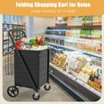 thumbnail image 6 of Leumius Large Shopping Cart,Utility Foldable Shopping Cart with Double Basket and 360° Rolling Swivel Wheels for Shopping,Laundry,Travel,Black, 6 of 7