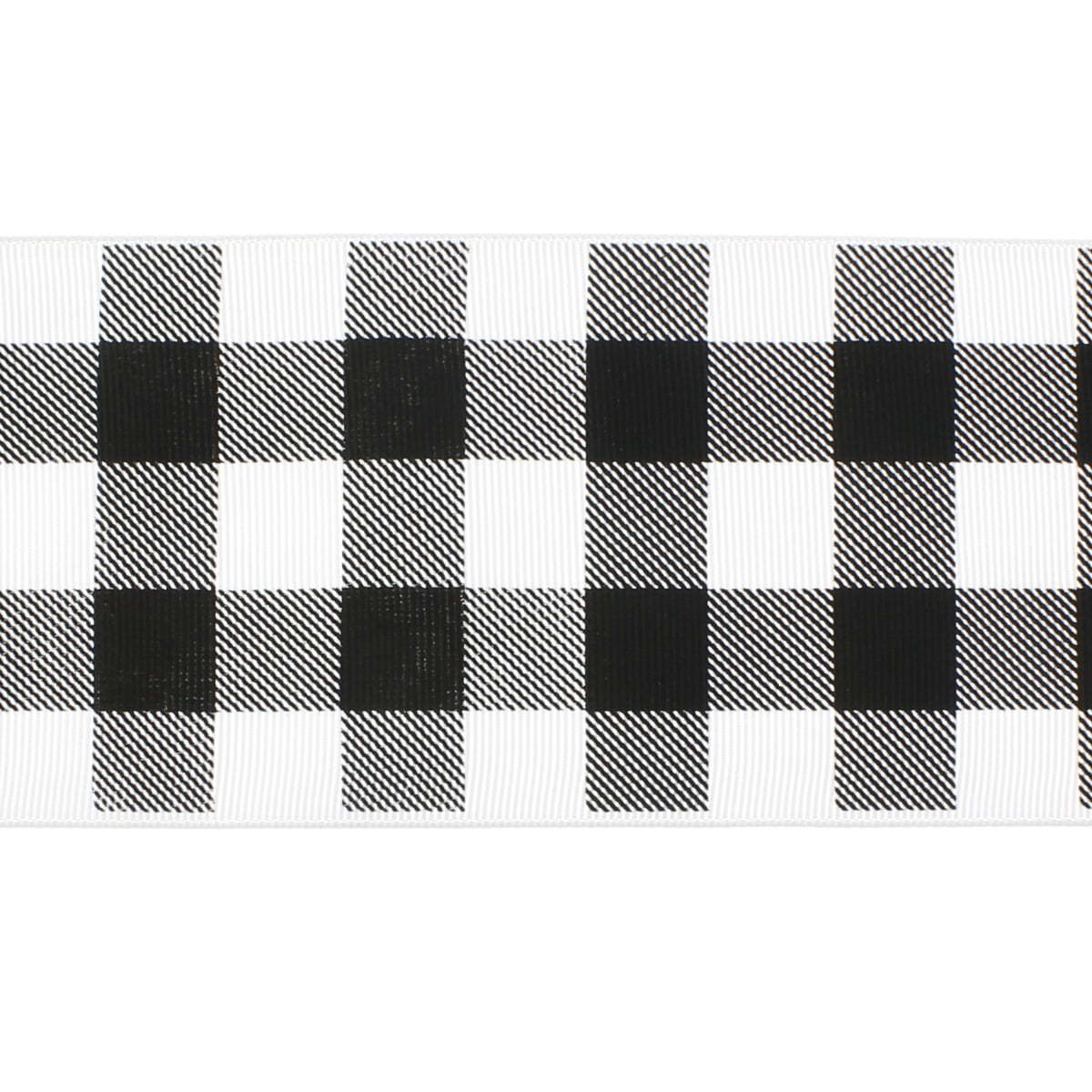 3" Black/White Buffalo Plaid Grosgrain Ribbon - 25 Yard
