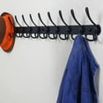 Dseap Wall Mounted Coat Rack 10 Tri Hooks, Heavy Duty, Matte Black
