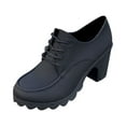 thumbnail image 2 of Wowcloth Lace-Up Chunky Heel Pumps for Women – Solid Color Design with Adjustable Ankle Straps, Commuter Ankle Boots for Office Footwear, 2 of 5