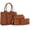 Brown, variant on Wrangler 3Pcs Handbags Set Tote Bag & Medium Crossbody Purse & Wallet, Leopard-Brown