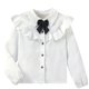 thumbnail image 2 of Blusa y camisa de manga larga con cuello vuelto Camisa de niña Camisa con pajarita Traje elegante para niños Camisa blanca Capa base Camiseta/camisa de manga larga con solapa Blusa para niños, 2 of 6