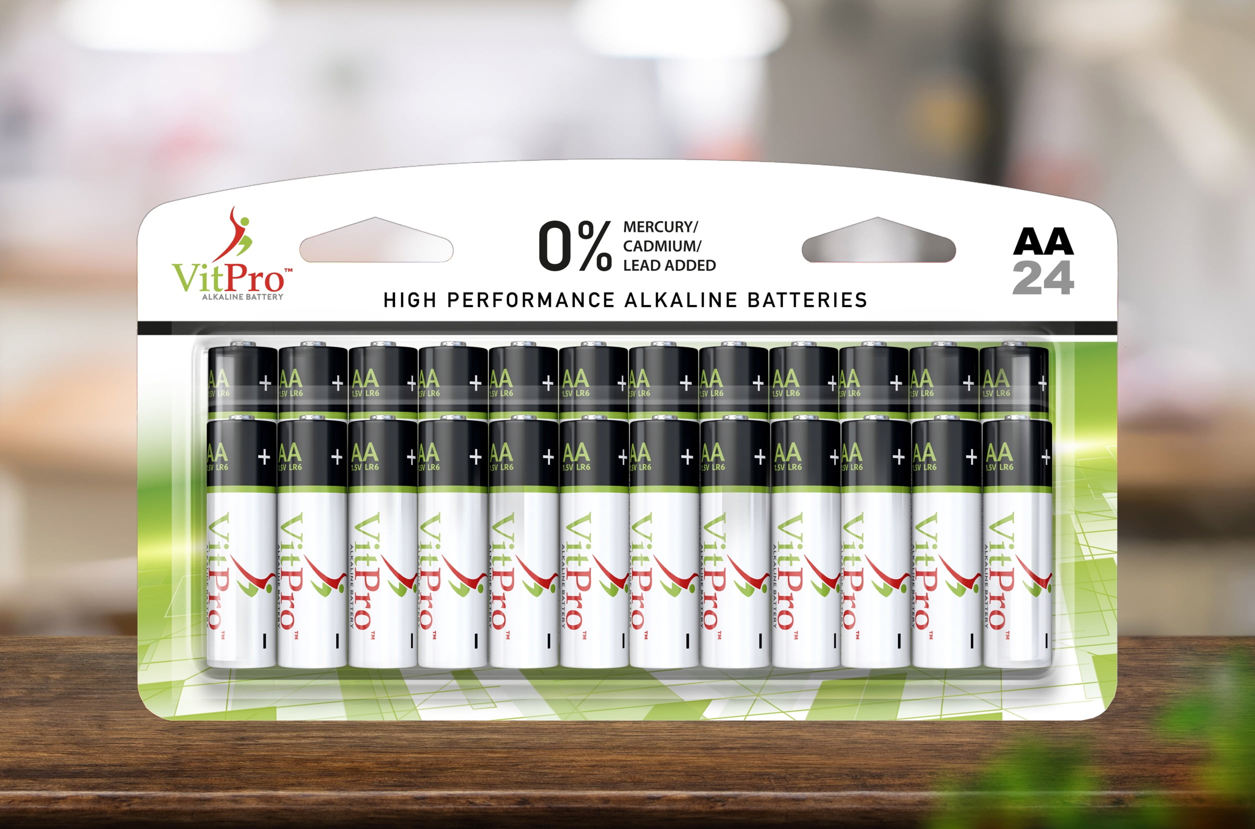 24 Pack AA High Performance Alkaline Batteries - Long Lasting - All Purpose Double A Battery for Household and Daily use (24 Pack) | VitPro