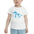 thumbnail image 2 of Map of Great Lakes Lake Champlains Funny Toddler T-Shirts for Boys Girls (White, Youth XL), 2 of 5