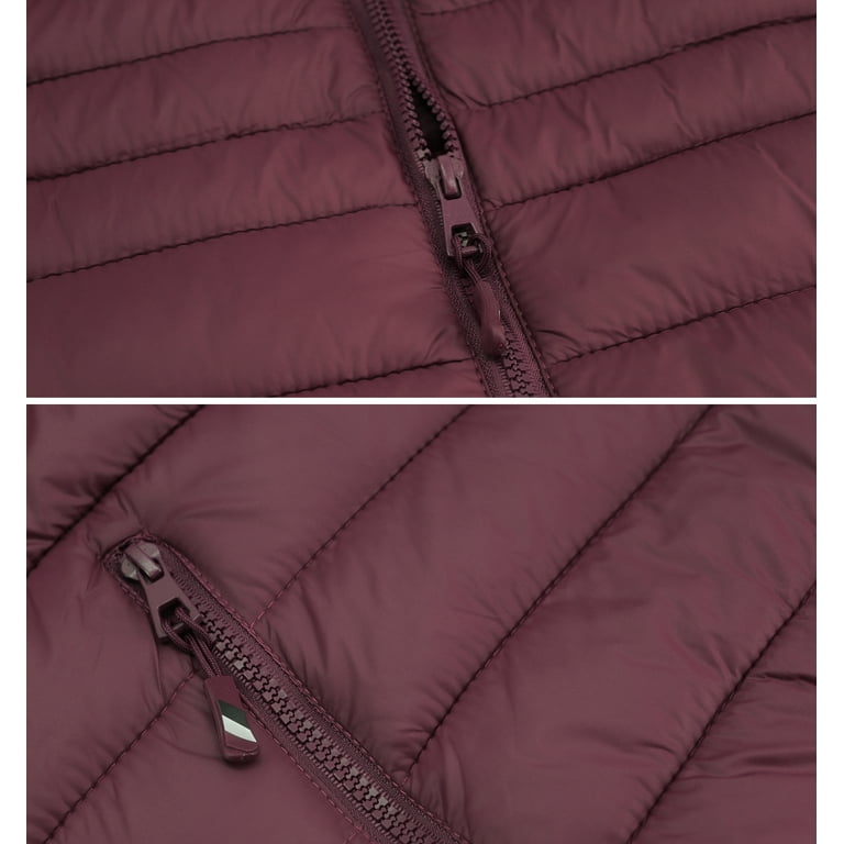 Men's Lightweight Full Zip Quilted Insulated Water Resistant Warm Puffer Vest (Burgundy, XL) Men's Lightweight Full Zip Quilted Insulated Water Resistant Warm Puffer Vest (Burgundy, XL)