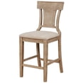 thumbnail image 1 of Linon Pacey Wood Upholstered Counter Stool Woven Rattan Seat Back in Greywash, 1 of 13