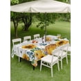 thumbnail image 4 of Outdoor Tablecloth with Umbrella Hole for Patio/Picnic/Party/Camping, Sunflowers Waterproof Table Cloth Rectangle Table Cover Washable, Floral Green Leaves Bees Watercolor Wooden (54"x 80"), 4 of 8