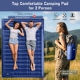 thumbnail image 2 of Aship 5.5" Thick Double Sleeping Pad, Inflatable Double Sleeping Mat Camping with Foot Pump & Pillow, 800 lbs Camping Mattress for Backpacking, Hiking, Traveling, Tent, 40D Nylon + TPU Coating, Blue, 2 of 9