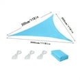 thumbnail image 2 of QLEICOM 19.6 x 19.6 x 19.6 FT Triangle Shade Sails Canopy Awning Fabric Cloth Screen, Block 98% of UV Radiation Waterproof Sun Canopy for Patio Garden Outdoor Facility, Outdoor Patio Carport Blue, 2 of 4