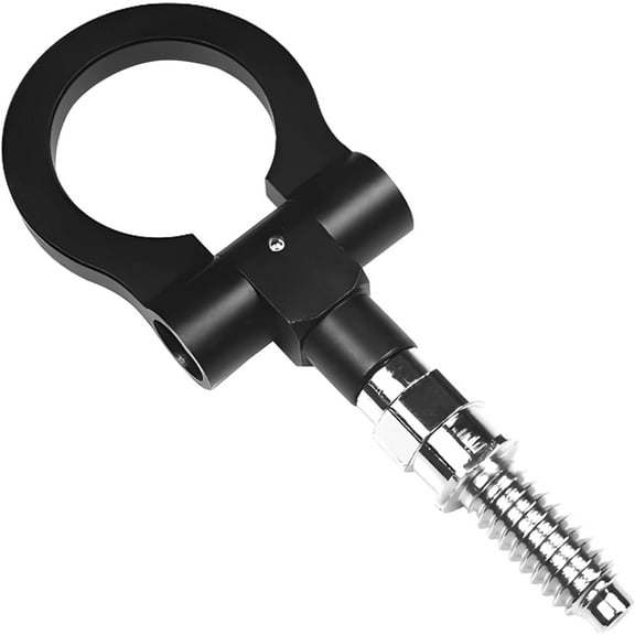 Car Front Bumper Tow Hook, Metal Bumper Pulls Trailer Rotary Tow Hooks, Universal Foldable Auto Repair Parts, Suitable for Truck SUV Car (Black)