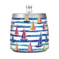thumbnail image 7 of Yayeee Ashtray with Lid for Cigarette Smokeless Stainless Steel Home Ash Holder, Blue Hand Drawn Sailboats, 7 of 7