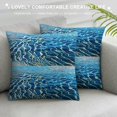 thumbnail image 3 of Orinice Waves Graphic Decorative Pillow Cover for Home Couch Living Room Bed Sofa - Short Plush Cushion Case 1PC 20x20in, 3 of 5