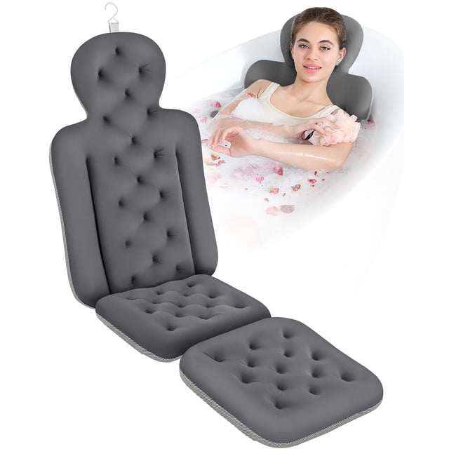 Cojín de baño VEILS de cuerpo completo con 160 ventosas gris oscuro