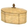 thumbnail image 1 of Ivory Leather Decagon Box with Lid & Pineapple Finial, 1 of 1