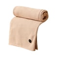 thumbnail image 3 of USB Heated Hoodie Blanket, Wearable Electric Heating Wrap with Attached Hood, Portable Fast Heating 15 Seconds Plush Throw for Office Home, Machine Washable USB Blanket Beige, 3 of 7