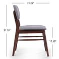 thumbnail image 5 of GZXS Upholstered Dining Side Chairs Set of 2 with Rubberwood Legs, Modern Fabric Chairs for Dining Room, Kitchen & Living Space (Light Gray+Walnut), 5 of 10