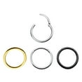 thumbnail image 1 of Luxe Modz Hinged Nose Rings Hoop Clicker Eyebrow Septum Piercing Jewelry Gold PVD, Silver, Black, 1 of 6