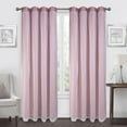 thumbnail image 3 of 2 Panels Blackout Curtains Draperies for Kids Girls Bedroom Living Room, Double Layers Blackout Grommet Window Curtains, Thermal Insulated Drapes, W52in*L84in, Pink, 3 of 9