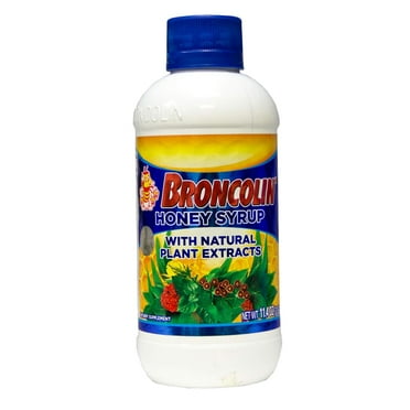 Broncolin Honey Syrup with Natural Plant Extracts Helps Relieve Cough, 11.4 Oz, Bottle