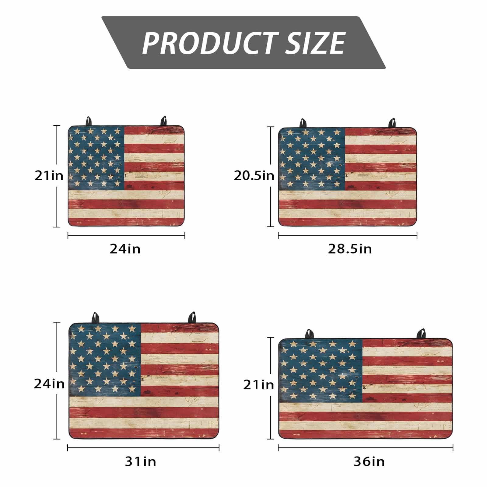 American Flag Stove Top Cover for Electric Stove, Heat-proof & Non Slip Glass Top Stove Cover Protector, Red Strip Vintage Shabby US Flag Kitchen Flat Cooktop Rubber Mat 24x21 Inches