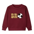 thumbnail image 3 of Jinhomg Unisex Boys Girls' Sweatshirts Cute Football Graphic Hoodies Fall Comfort Long Sleeve Crewneck Out Wear Top Fall Saving Wine 8 Years, 3 of 4
