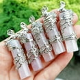 thumbnail image 2 of Natural Crystal Gemstones Phoenix Column Pendant Chakra Reiki Healing Beads Gift, 2 of 2