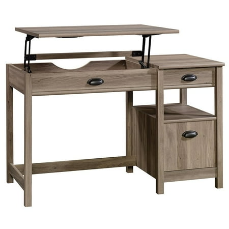 Sauder Harbor View Sit And Stand Lift Top Desk In Salt Oak
