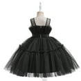 thumbnail image 6 of URMAGIC Toddler Little Girls Princess Black Dress for Wedding Party Ball Halloween Gown, 6 of 12