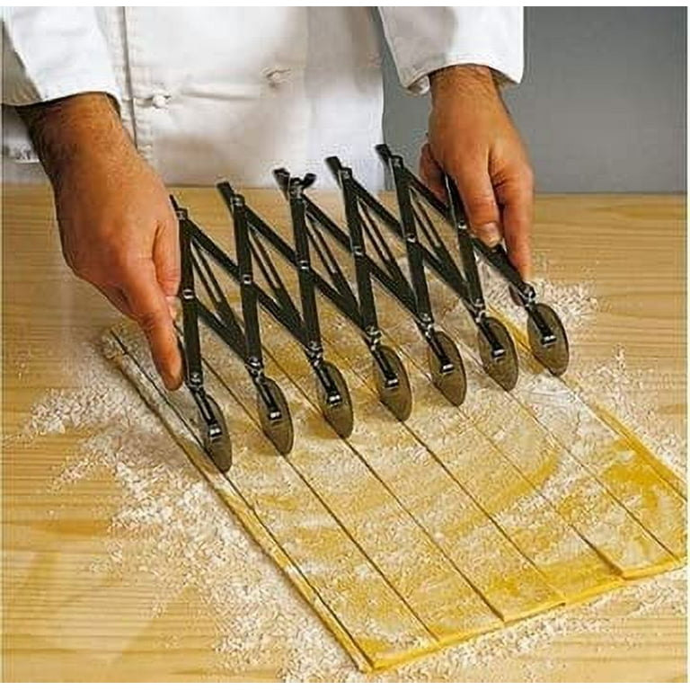 Expandable dough cutter roller, stainless steel, 22.5x51x5.5 cm