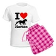 thumbnail image 5 of CafePress - I Heart Horses Women's Light Pajamas - Women's Short Sleeve Print T-Shirt and Pants Light Cotton Pajama Set, 5 of 7