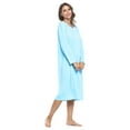 thumbnail image 2 of Casual Nights Women's Long Knitted & Lace Henley Nightgown, 2 of 4