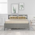 thumbnail image 6 of Full Size Wood Platform Bed with x-shaped for Kids Bedroom, Gray, 6 of 11