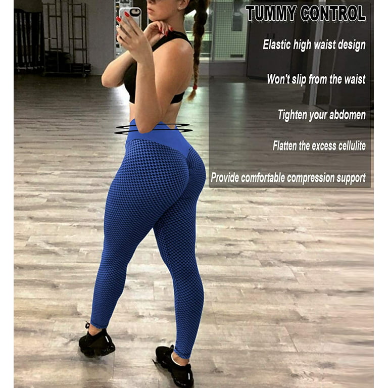 Ilfioreemio High Waisted Yoga Pants for Women Stretchy Tummy Control Butt  Lifting Booty Textured Leggings Running Workout Tights