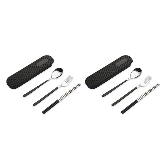 Moyic Juegos de vajilla Juego de cubiertos Vajilla portátil con estuche Los estudiantes usan Diseño simple Restaurante de cocina para Type2 NO2