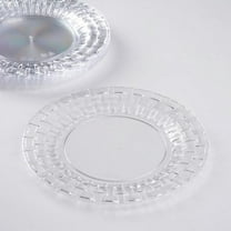 Efavormart Set of 10 - 7" Clear Round Disposable Plastic Salad Dessert Plates With Basketweave Rim for Weddings, Birthdays, Parties, Gathering, Graduation Ceremonies, Special Events