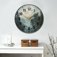 thumbnail image 2 of Yayeee Wall Clock Battery Operated 11.9" Silent Quartz Non-Ticking for Living Room Decor, Moon and House, 2 of 8
