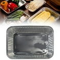 thumbnail image 4 of GUIGUI 8.5 x 6" Aluminum Foil Grill Pan, 50 Pack Disposable Aluminum Foil BBQ Grease Trays (Silver), 4 of 8