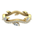 thumbnail image 4 of Contemporary Leaf style Diamond Wedding Ring 0.90 carat total weight 14K Gold, 4 of 5