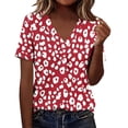 thumbnail image 6 of Uootdi Blouses for Women Dressy Casual Short Sleeve V Neck Floral Print Loose Fit Lightweight Summer Vacation Tops Gift, 6 of 8