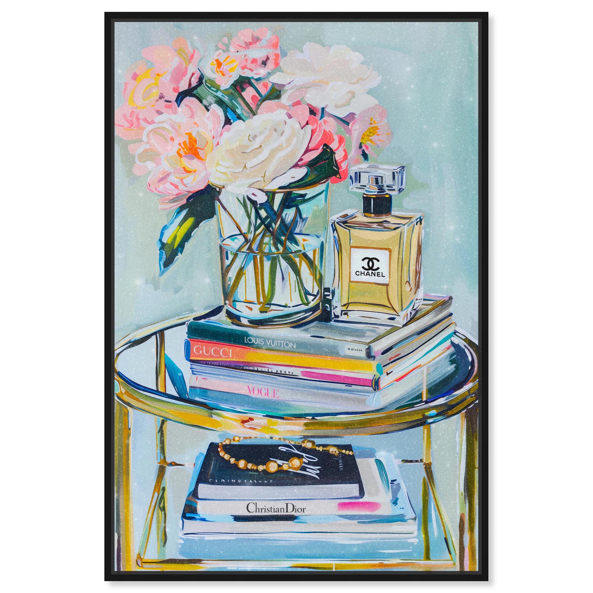 Glass Stand Glam Canvas Fashion Posters by Art Remedy, Black Frame, 10 x 15
