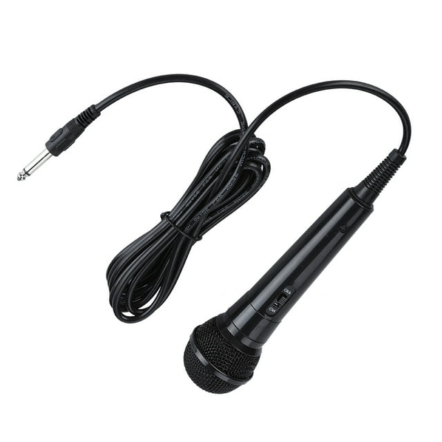 Micrófono de mano ANGGREK resistente con cable ligero para karaoke color Negro