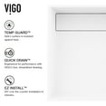 thumbnail image 2 of VIGO Montauk Modern White Matte Stone 15 in. L x 15 in. W x 5 in. H Square Vessel Bathroom Sink, 2 of 9